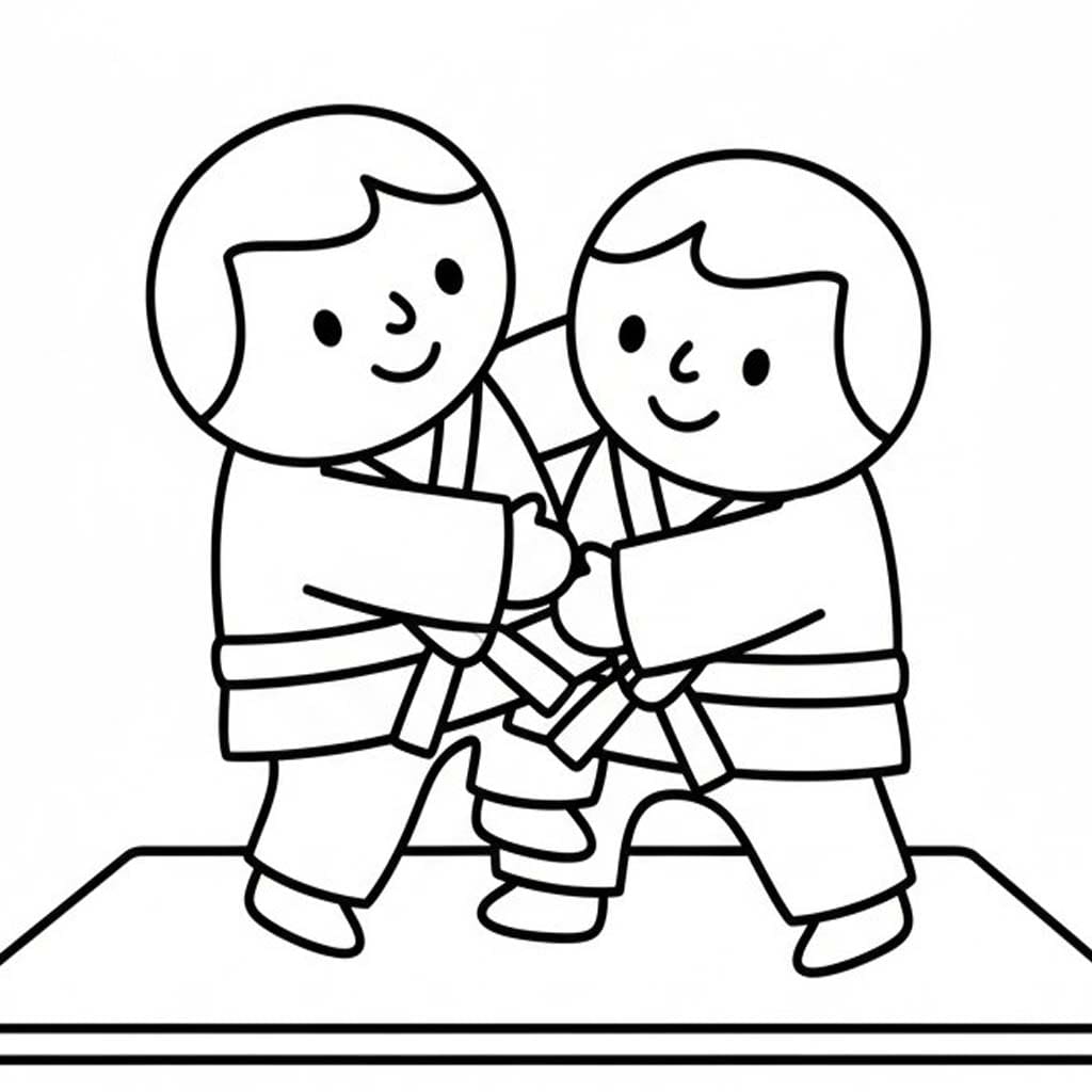 画像 柔道 無料で ぬりえ