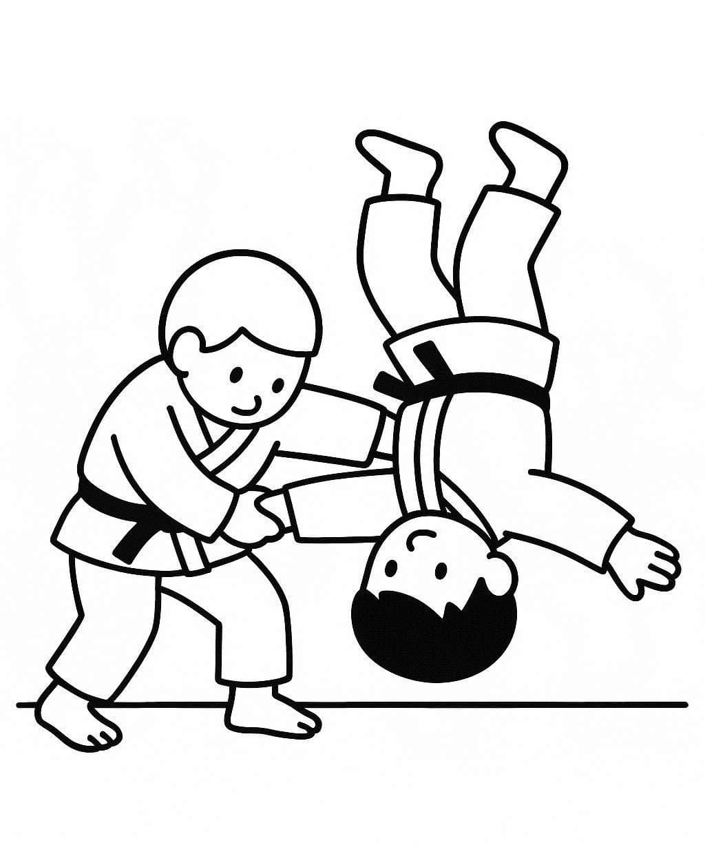 画像 柔道 単純 ぬりえ