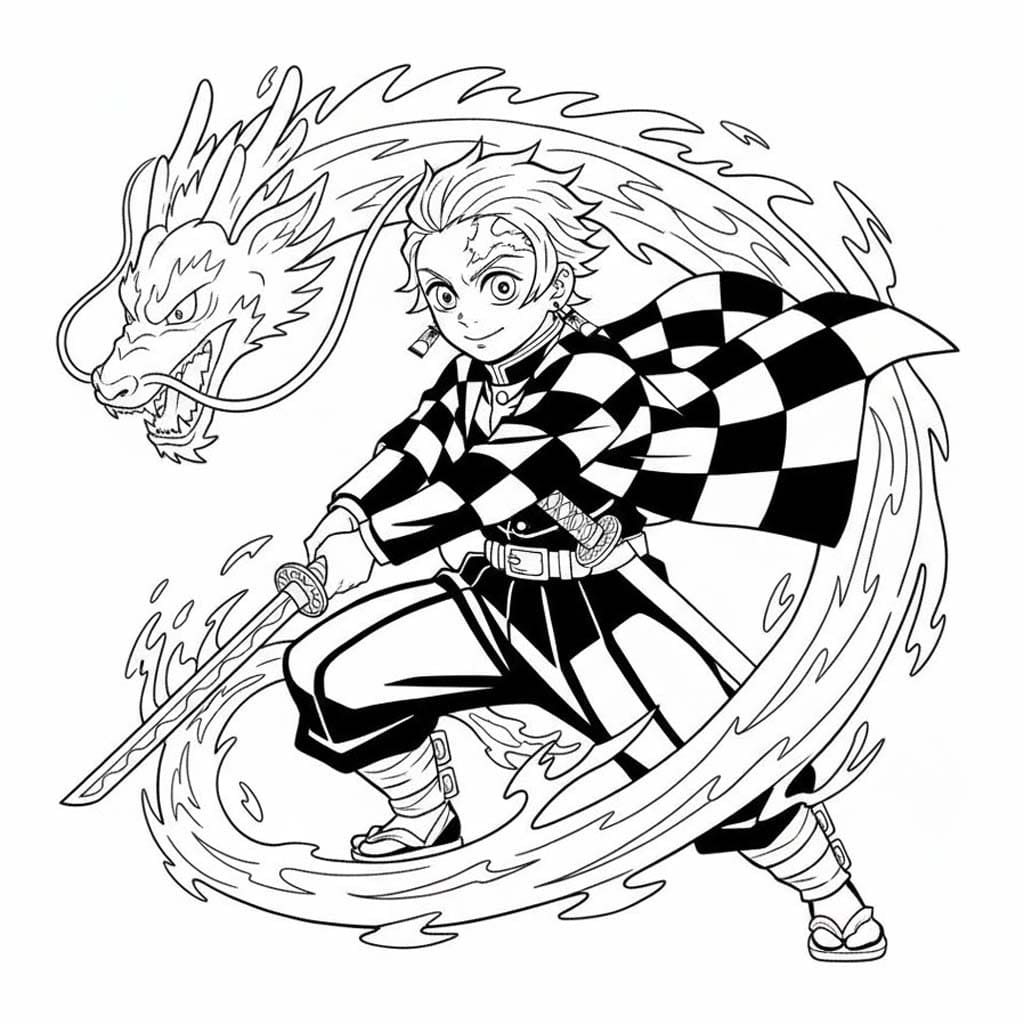 画像 竈門炭治郎 無料 ぬりえ