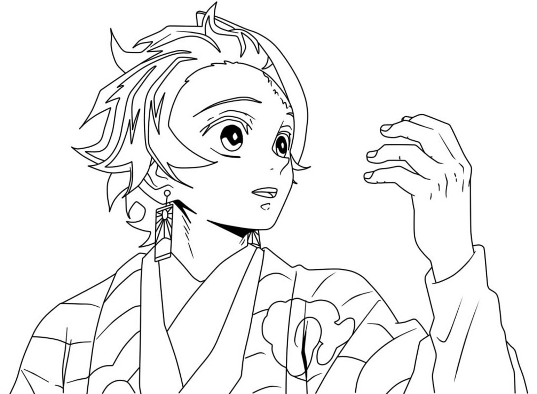 画像 竈門炭治郎 単純 ぬりえ