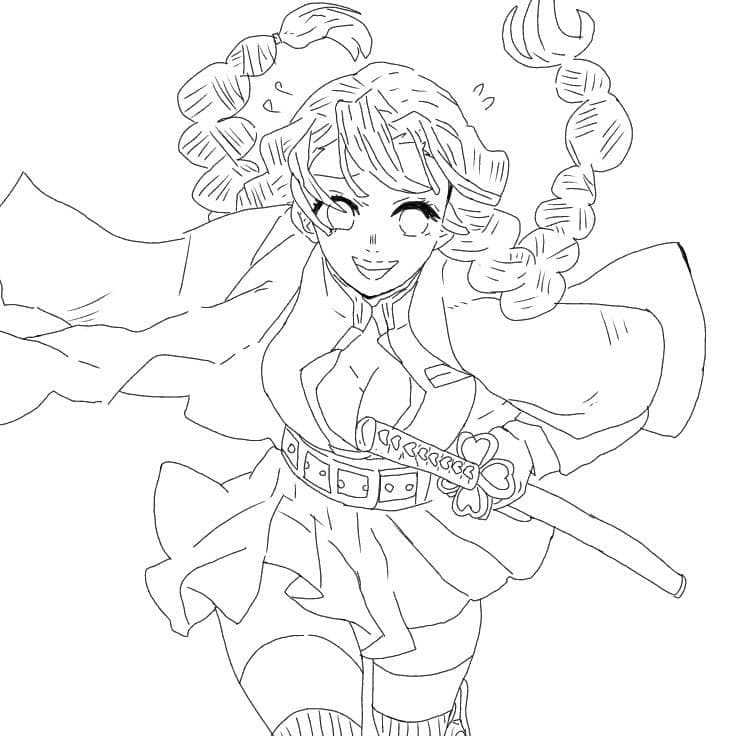 画像 甘露寺蜜璃 簡単 ぬりえ