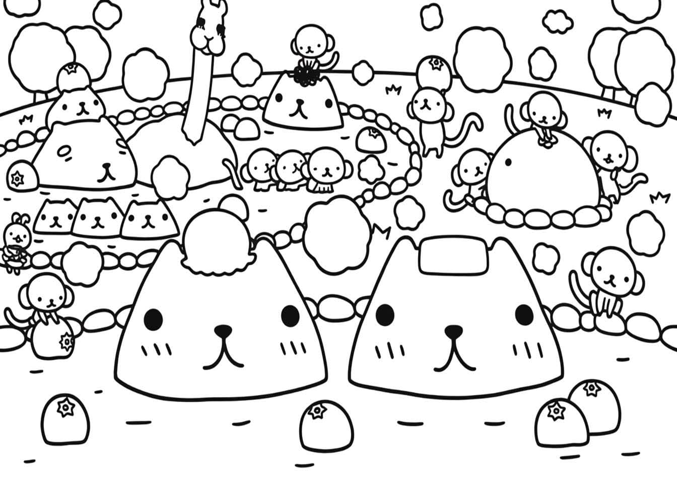 画像 カピバラさん 基本的な ぬりえ