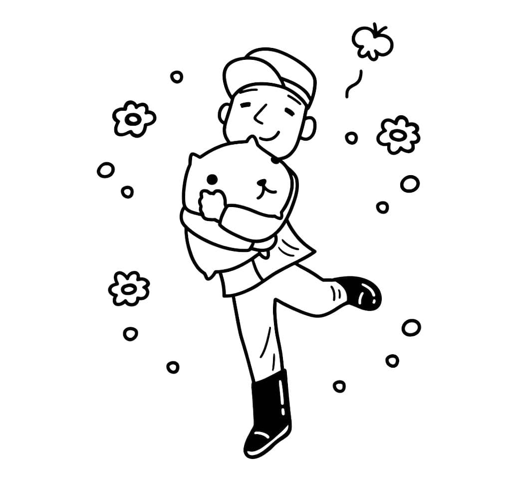 画像 カピバラさん 無料で ぬりえ