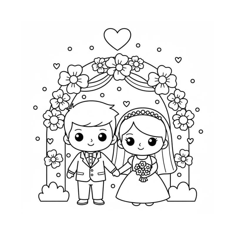 画像 結婚式 印刷 ぬりえ
