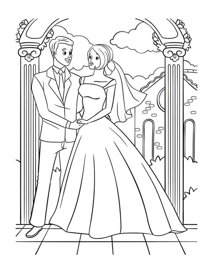 画像 結婚式 基本的な ぬりえ