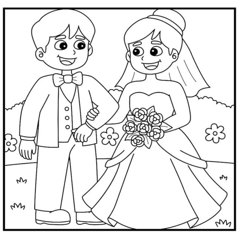 画像 結婚式 無料で印刷可能 ぬりえ