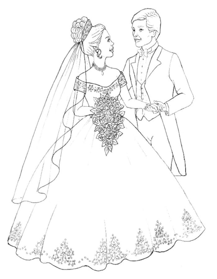 画像 結婚式 無料で ぬりえ