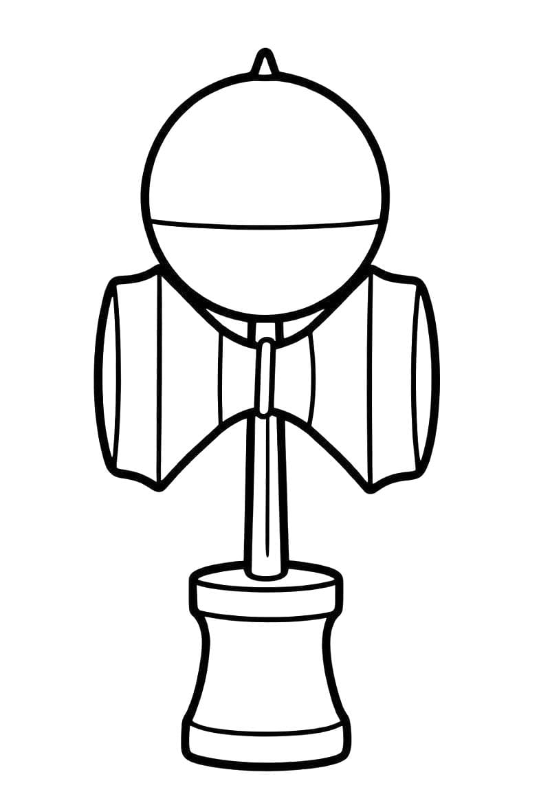 画像 けん玉 単純 ぬりえ