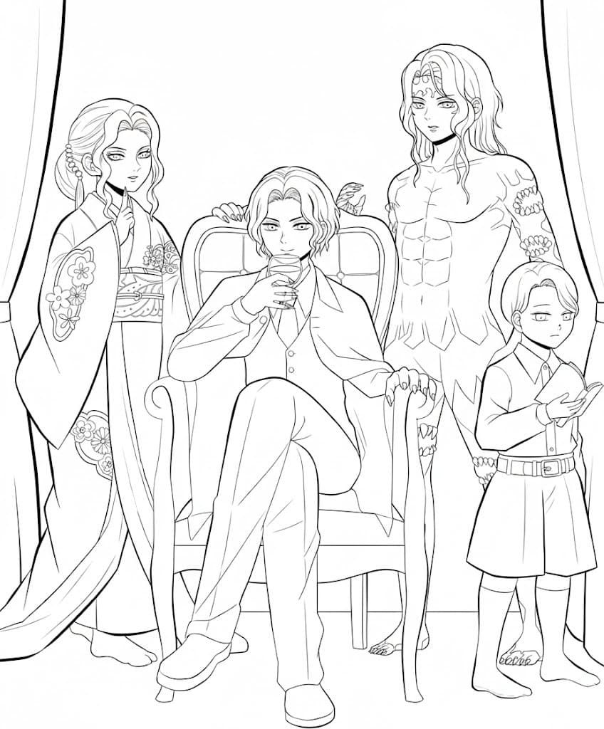 画像 鬼舞辻無惨 無料で ぬりえ