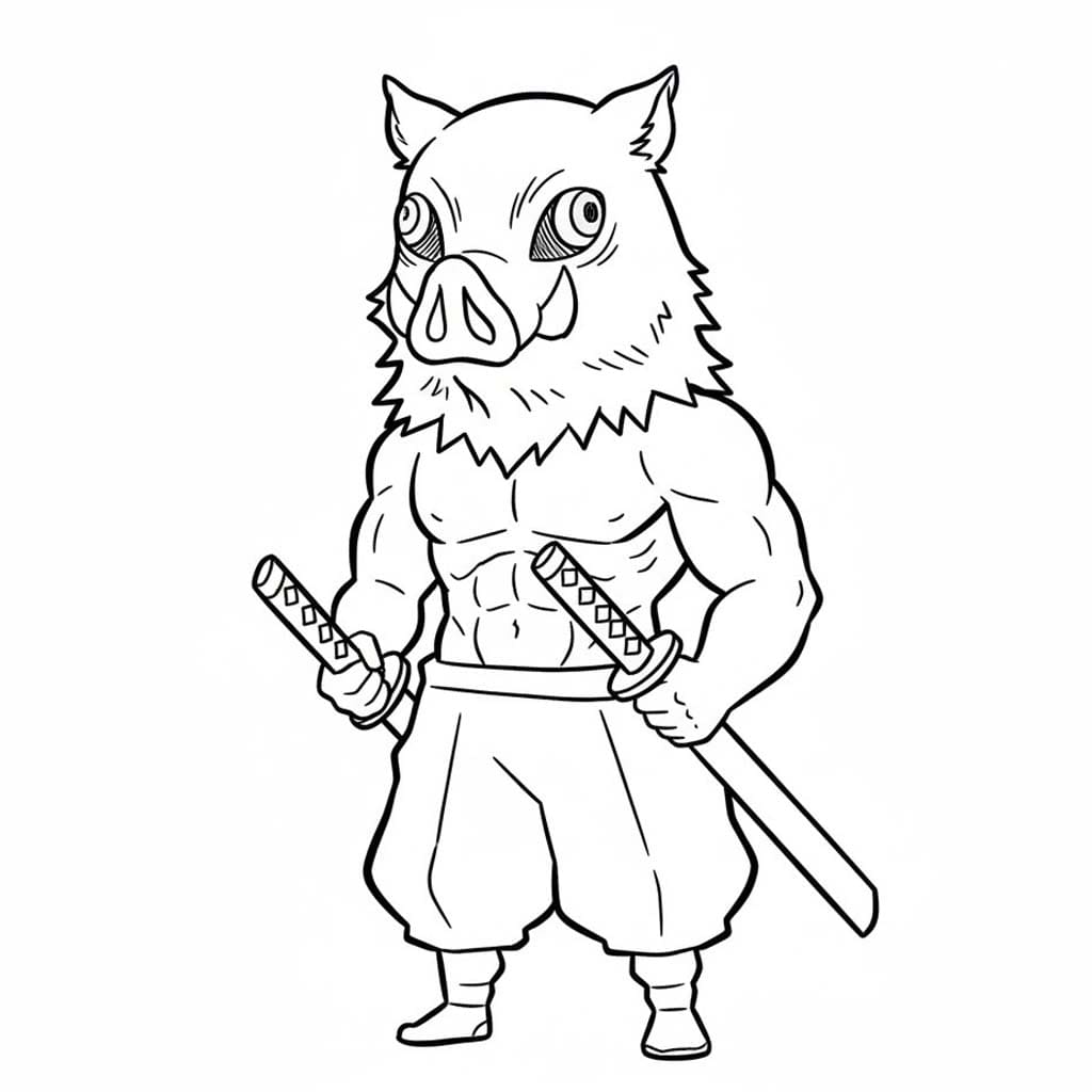 画像 嘴平伊之助 無料で印刷可能 ぬりえ