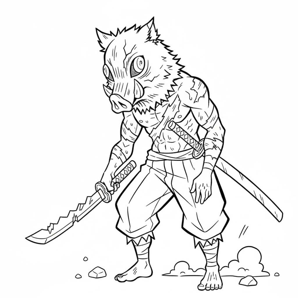 画像 嘴平伊之助 無料 ぬりえ