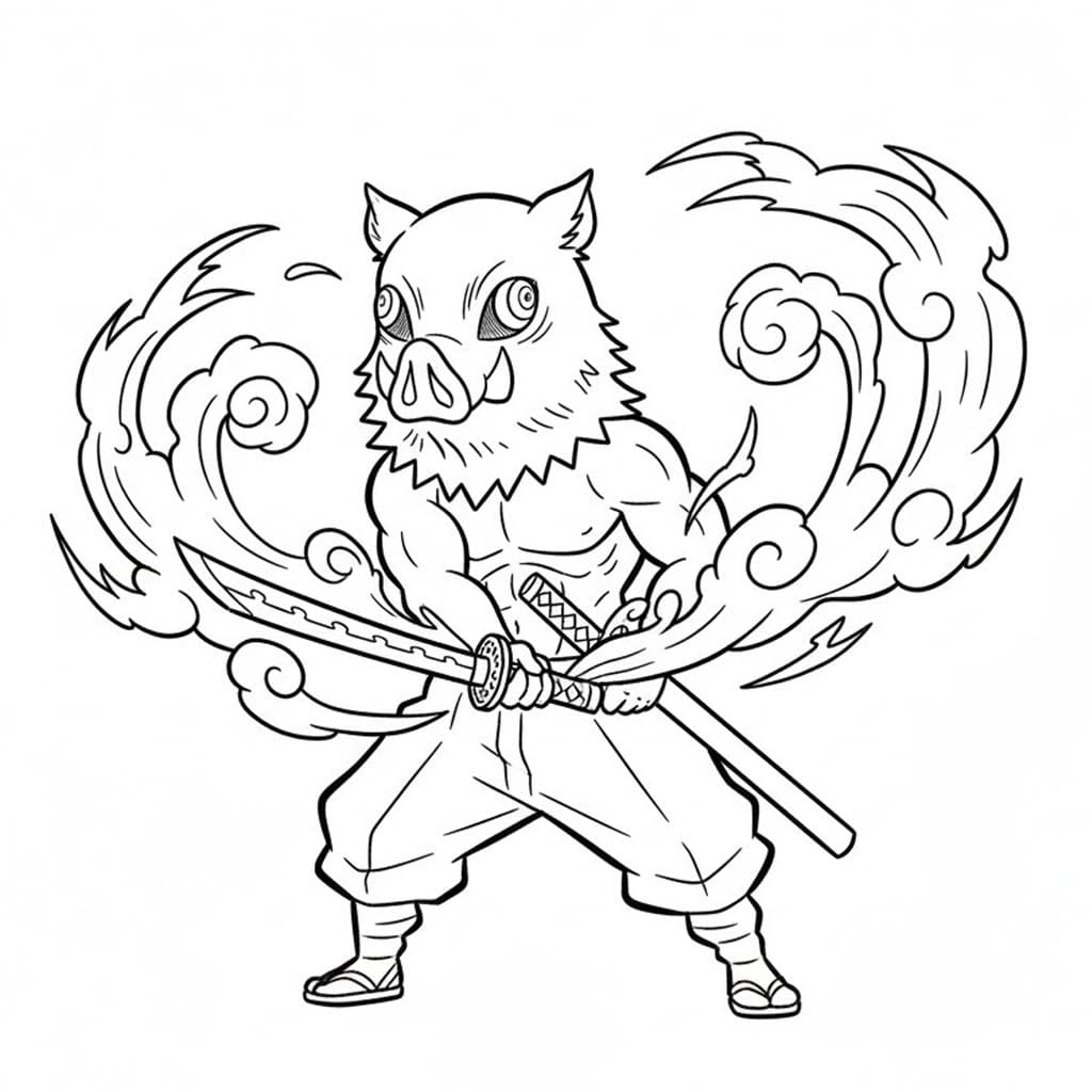 画像 嘴平伊之助 ぬりえ