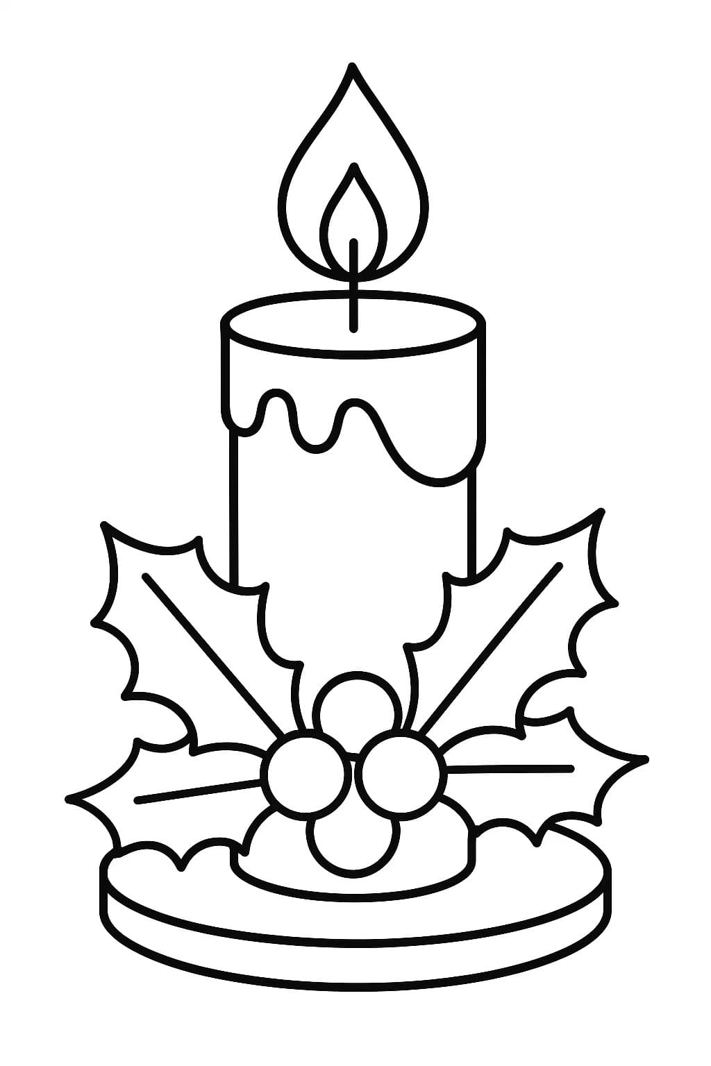 画像クリスマスキャンドル 印刷 ぬりえ