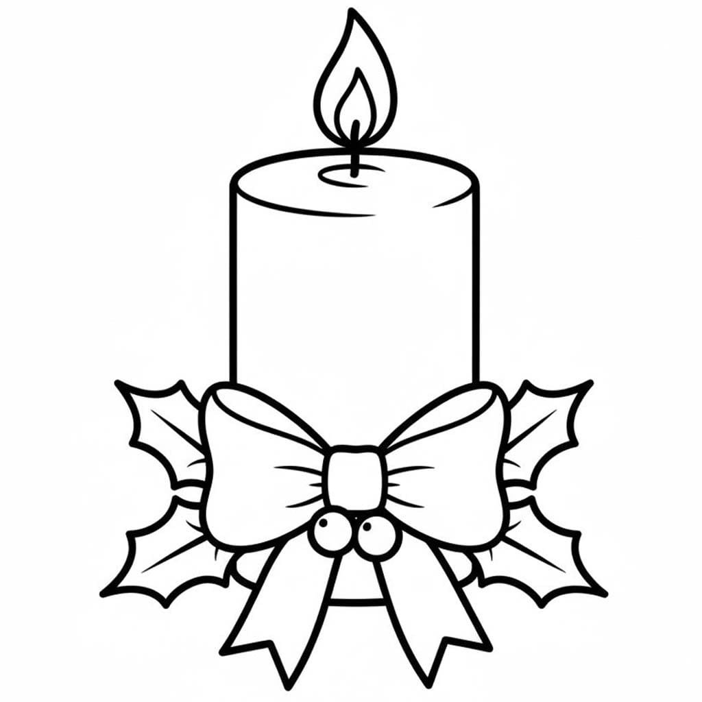画像クリスマスキャンドル 無料で印刷可能 ぬりえ