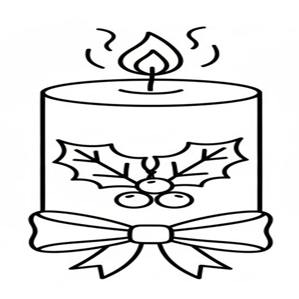 画像クリスマスキャンドル 無料 ぬりえ