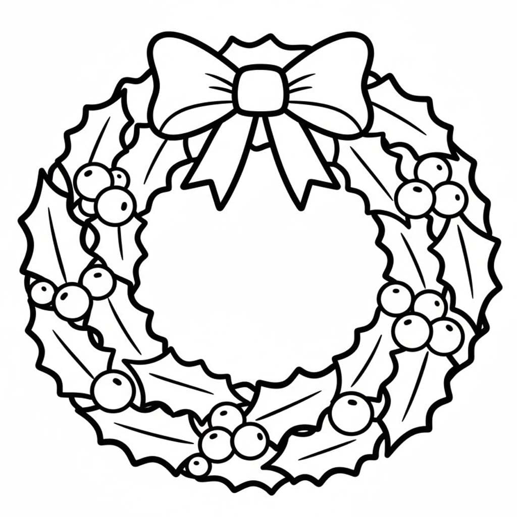 画像 クリスマスリース 印刷可能 ぬりえ