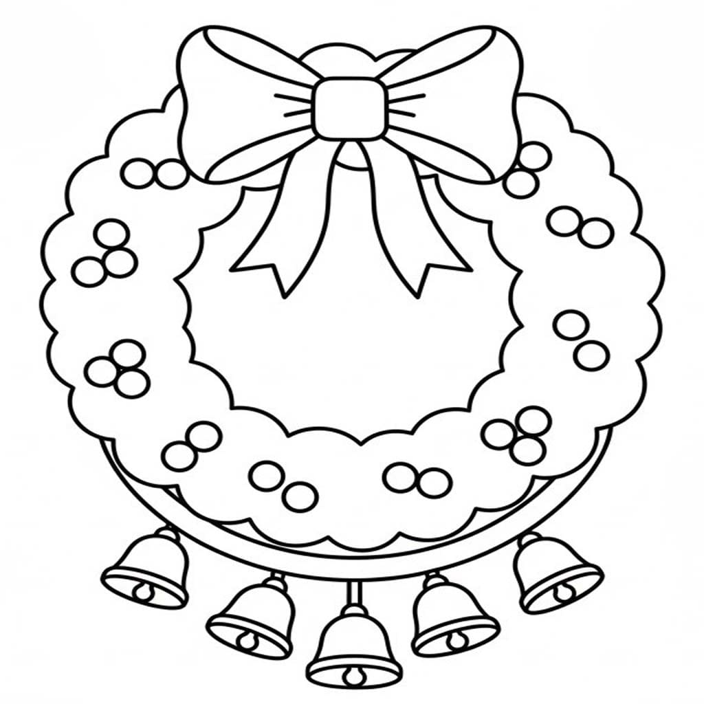 画像 クリスマスリース 無料 ぬりえ