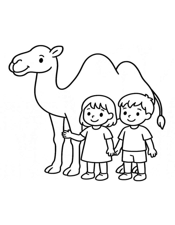 画像 キャメル 単純 ぬりえ