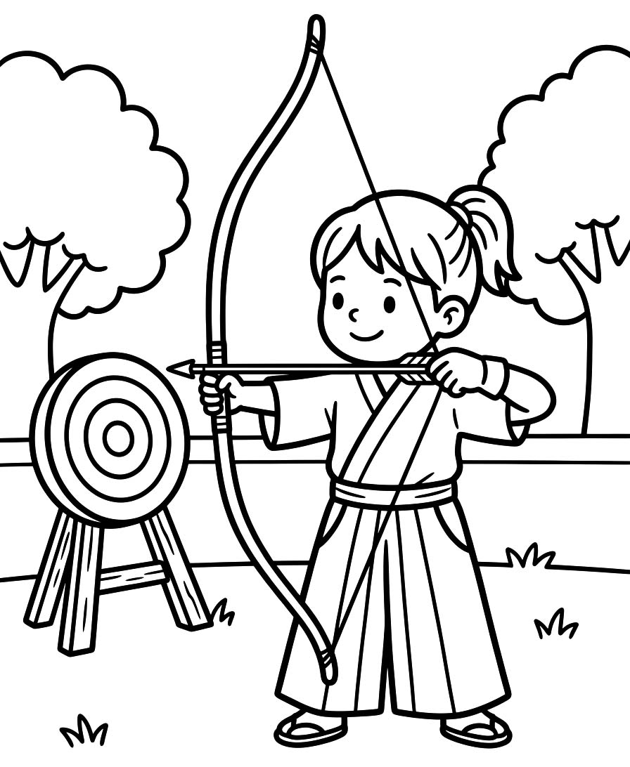 画像 弓道 簡単 ぬりえ