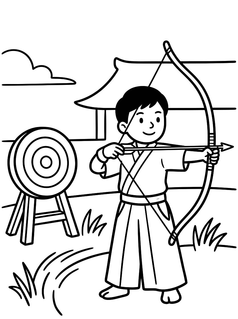 画像 弓道 基本的な ぬりえ
