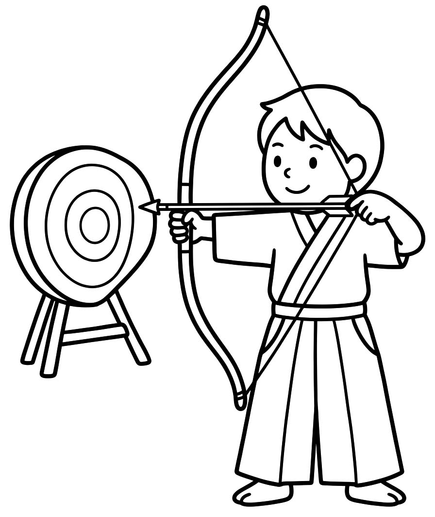 画像 弓道 無料 ぬりえ