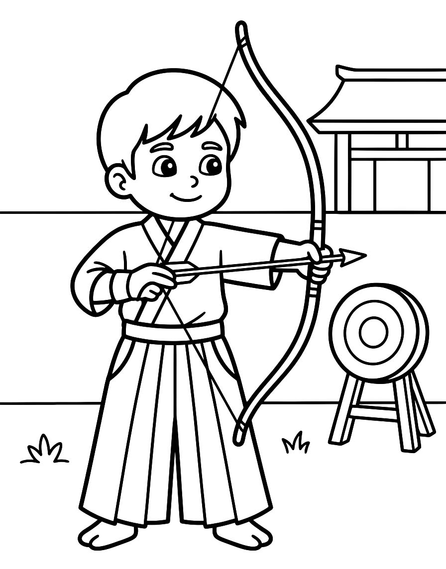 画像 弓道 ぬりえ