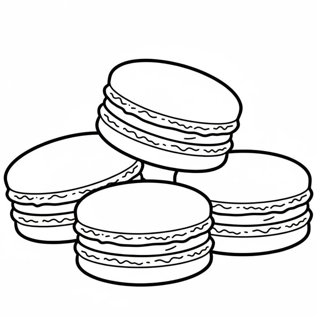 画像 マカロン 無料で ぬりえ