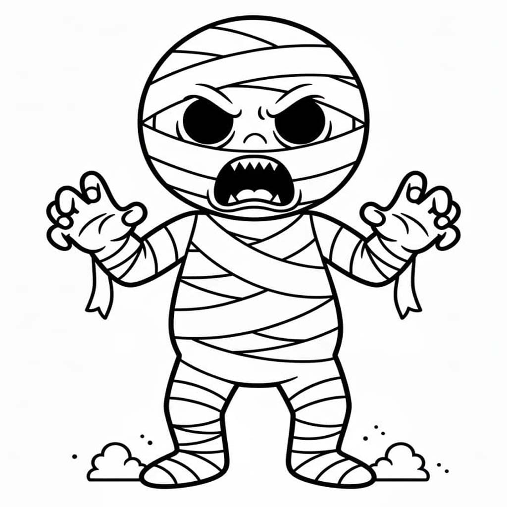 画像 ミイラ 簡単 ぬりえ