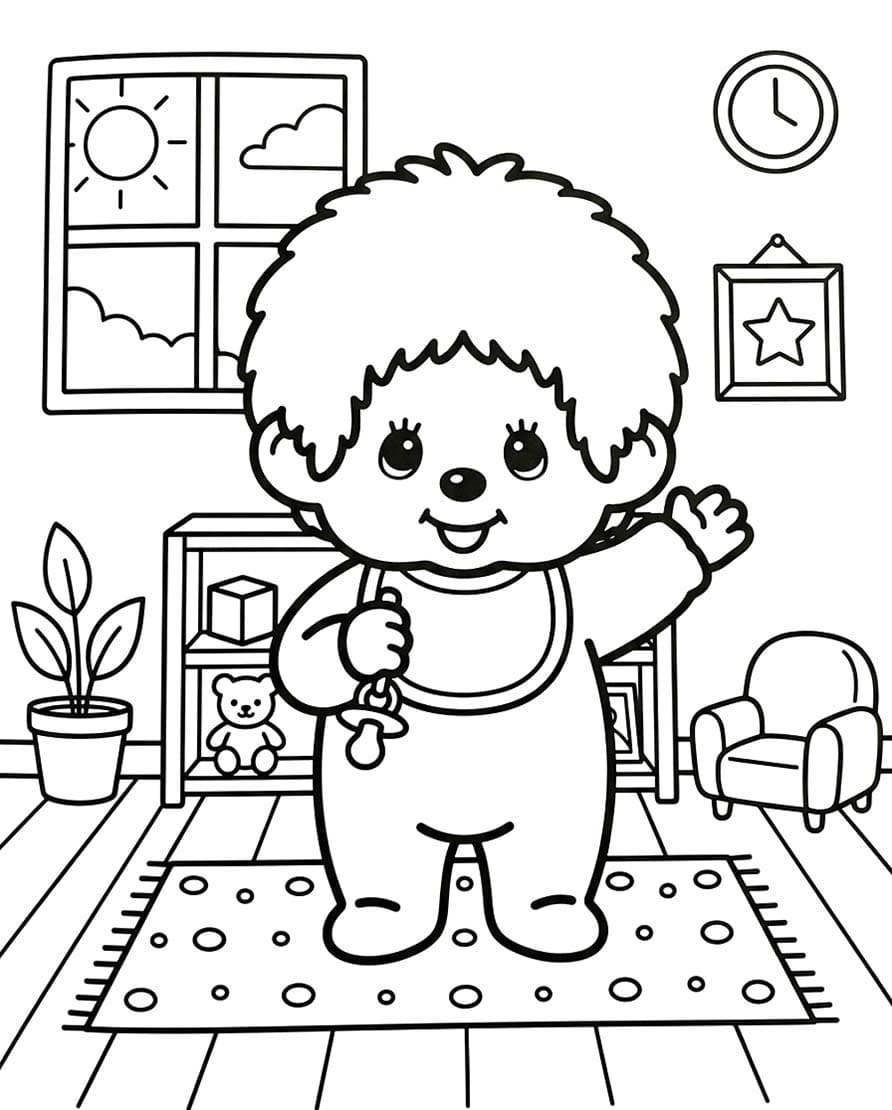 画像 モンチッチ簡単 ぬりえ