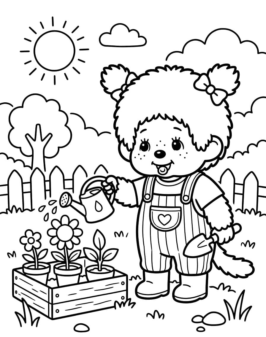 画像 モンチッチ 無料で印刷可能 ぬりえ