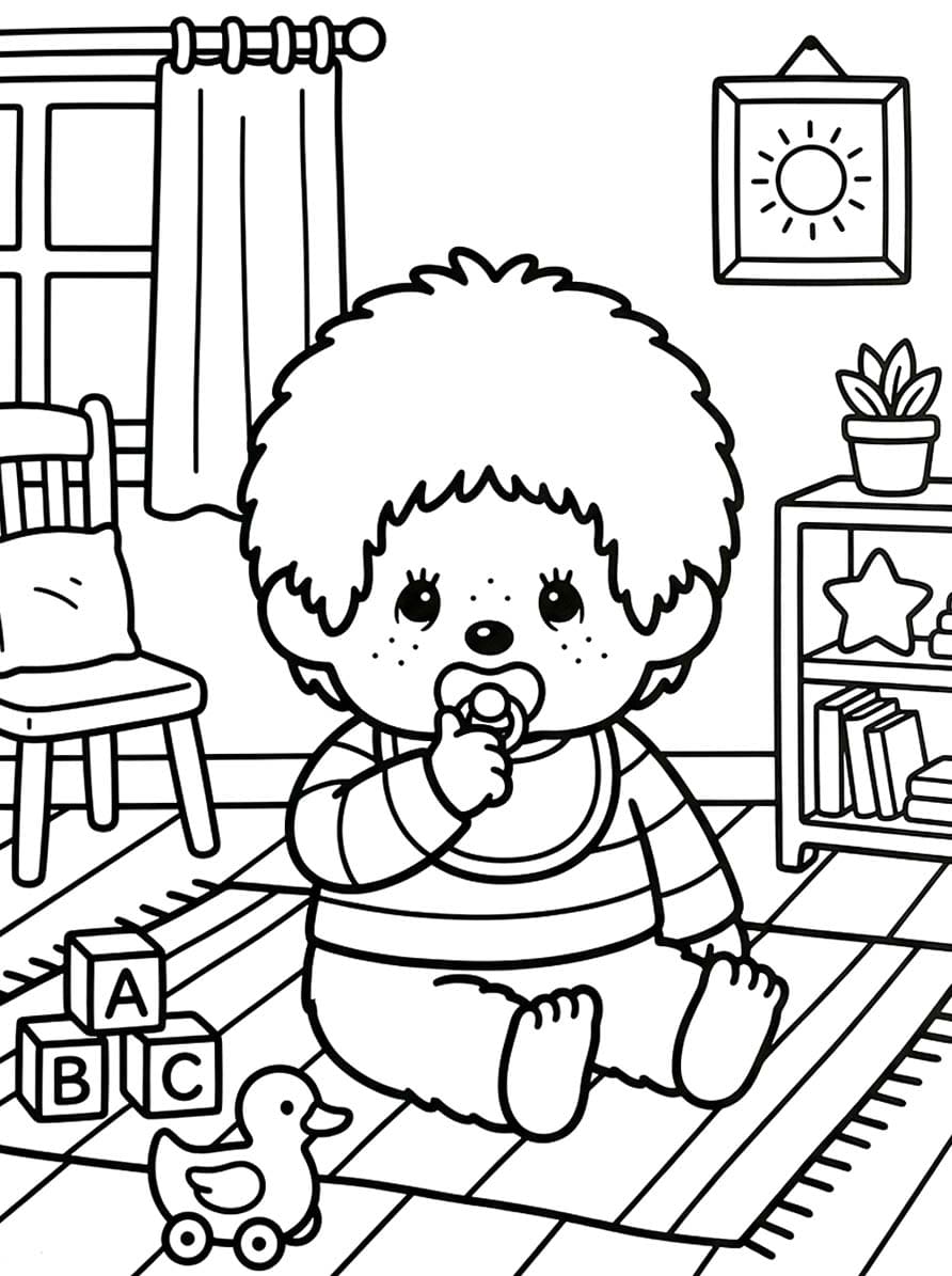 画像 モンチッチ単純 ぬりえ