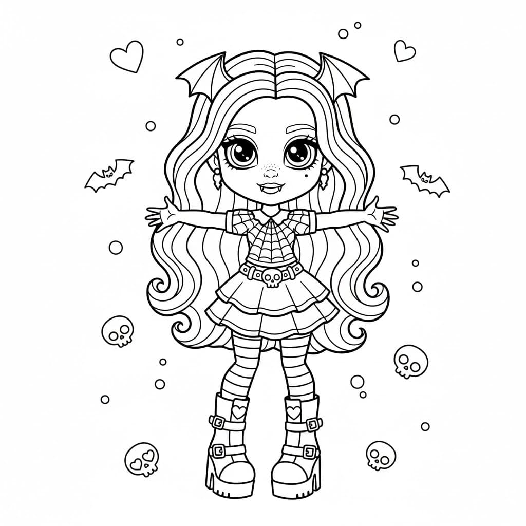 画像 モンスター・ハイ 無料で印刷可能 ぬりえ