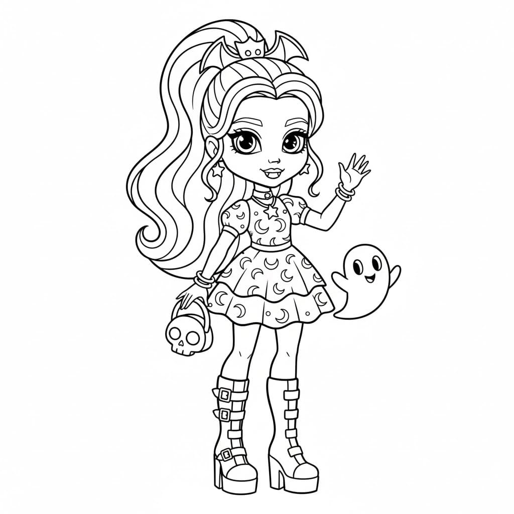 画像 モンスター・ハイ 単純 ぬりえ