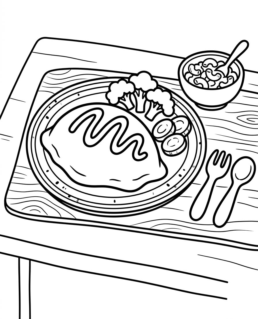 画像 オムライス 無料で ぬりえ