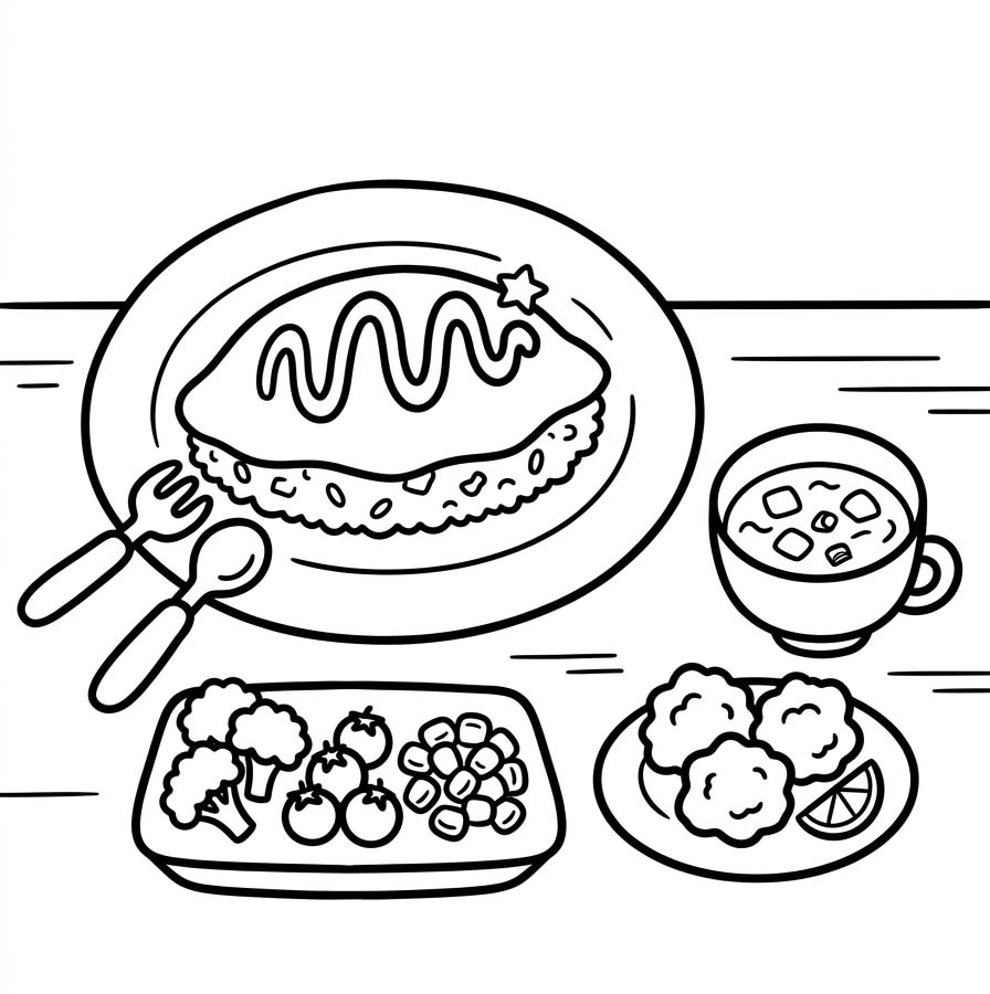 画像 オムライス ぬりえ