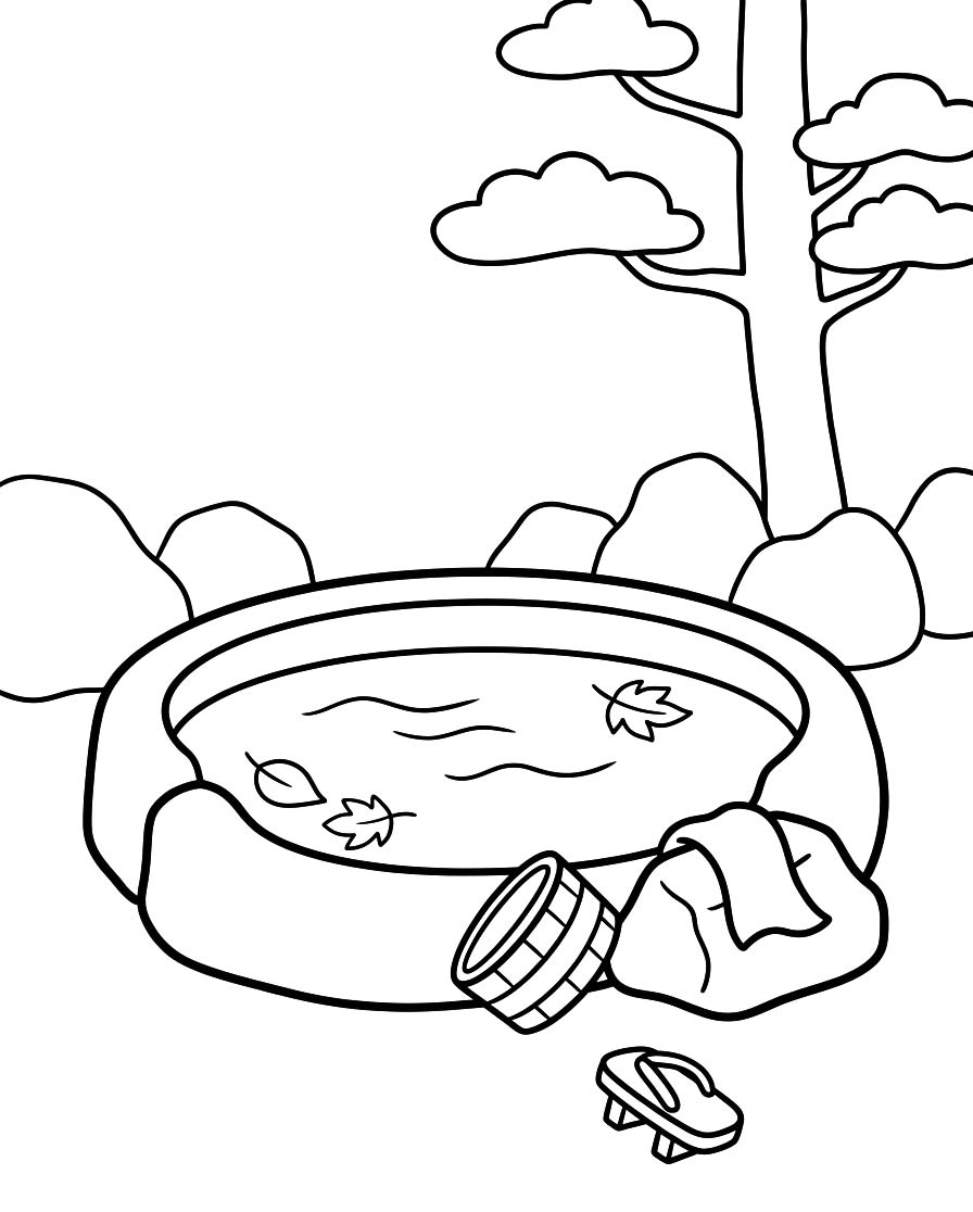 画像 温泉 単純 ぬりえ
