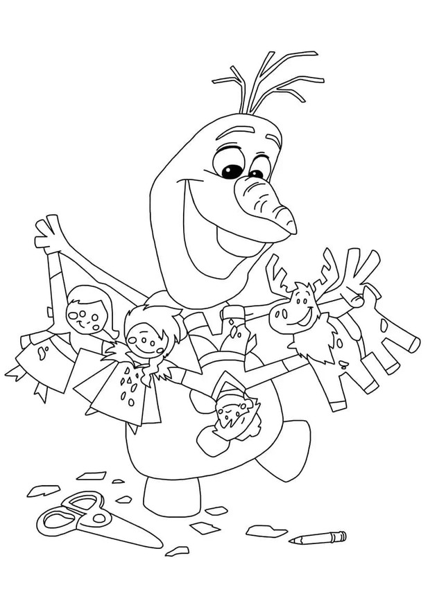 画像 オラフ 印刷 ぬりえ