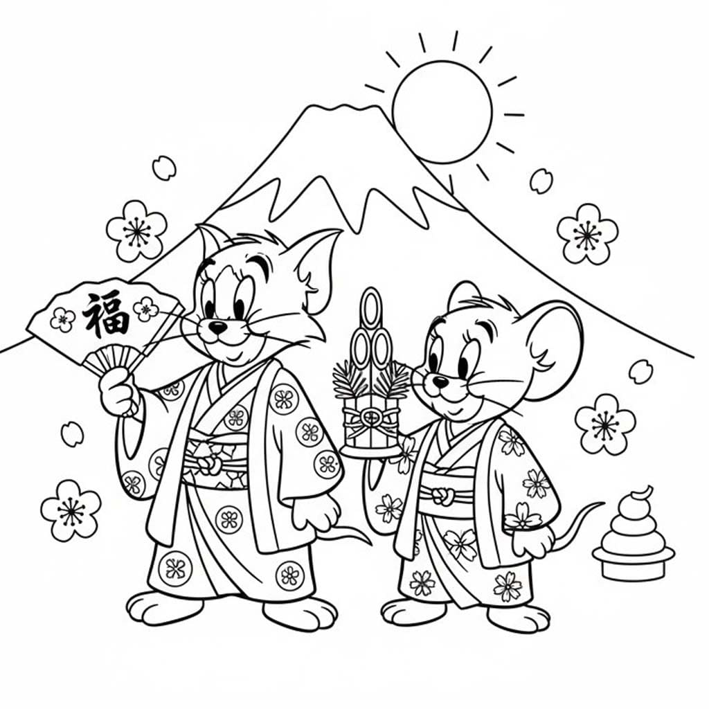 画像 お正月の 印刷 ぬりえ