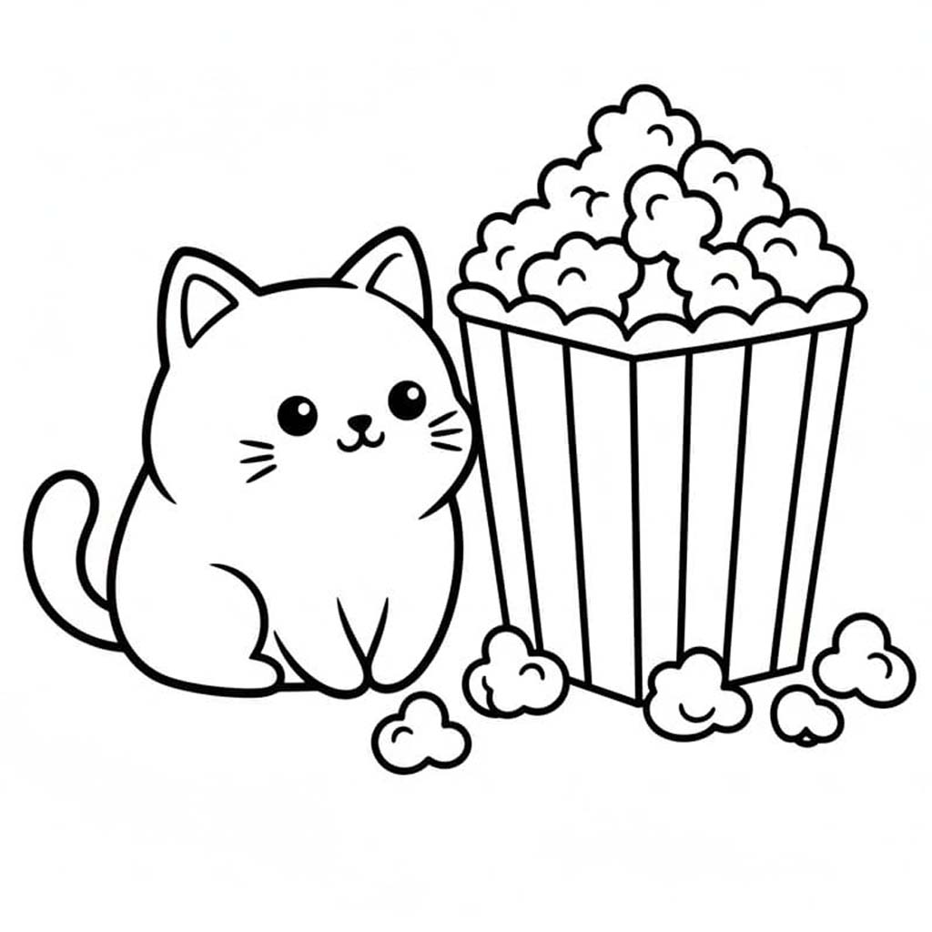 画像 ポップコーン 基本的な ぬりえ