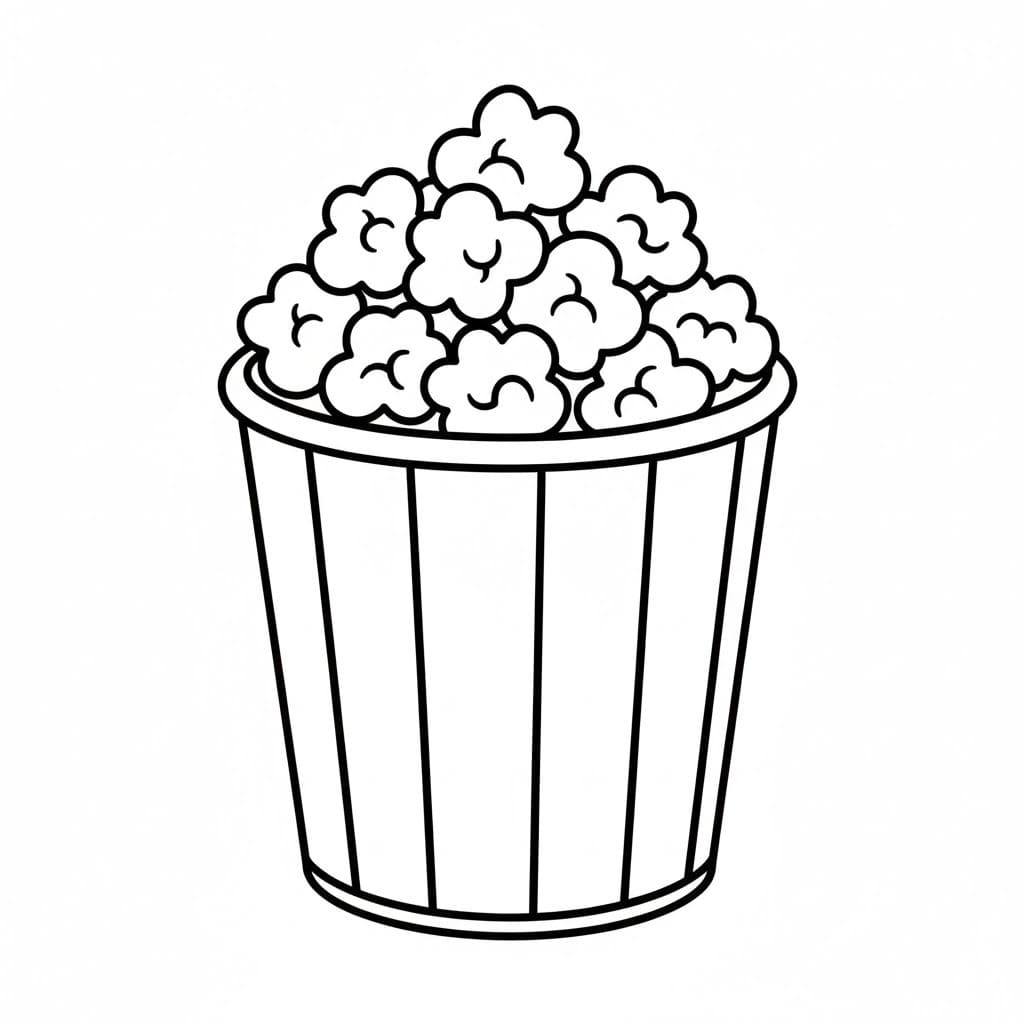 画像 ポップコーン 単純 ぬりえ