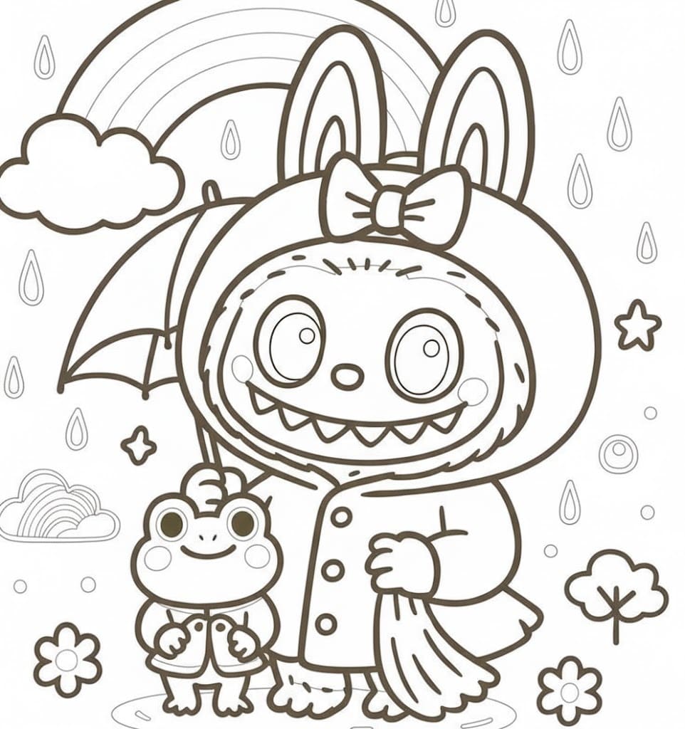 画像 ラブブ 基本的な ぬりえ