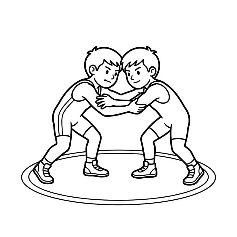 画像 レスリング 簡単 ぬりえ