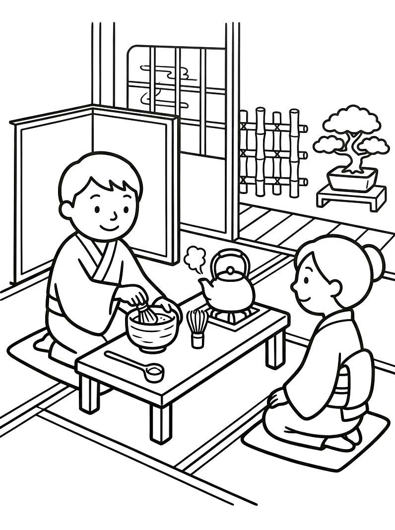 画像 茶道 印刷 ぬりえ