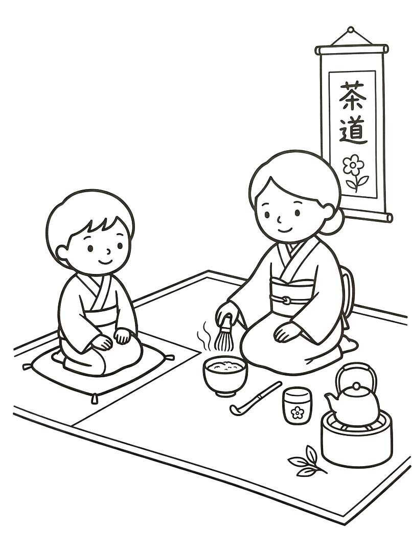 画像 茶道 簡単 ぬりえ