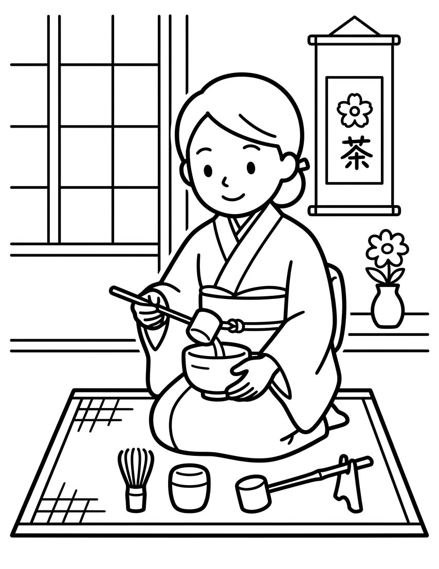 画像 茶道 無料 ぬりえ