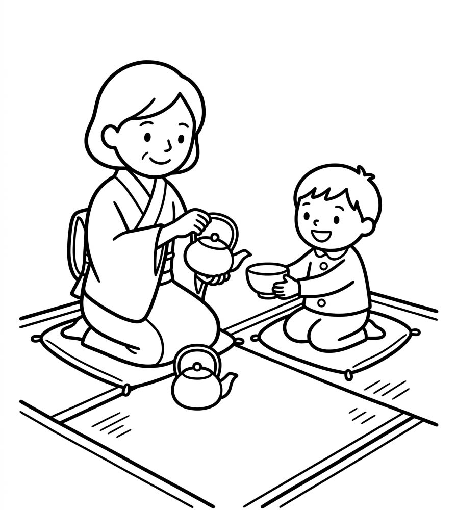 画像 茶道 ぬりえ