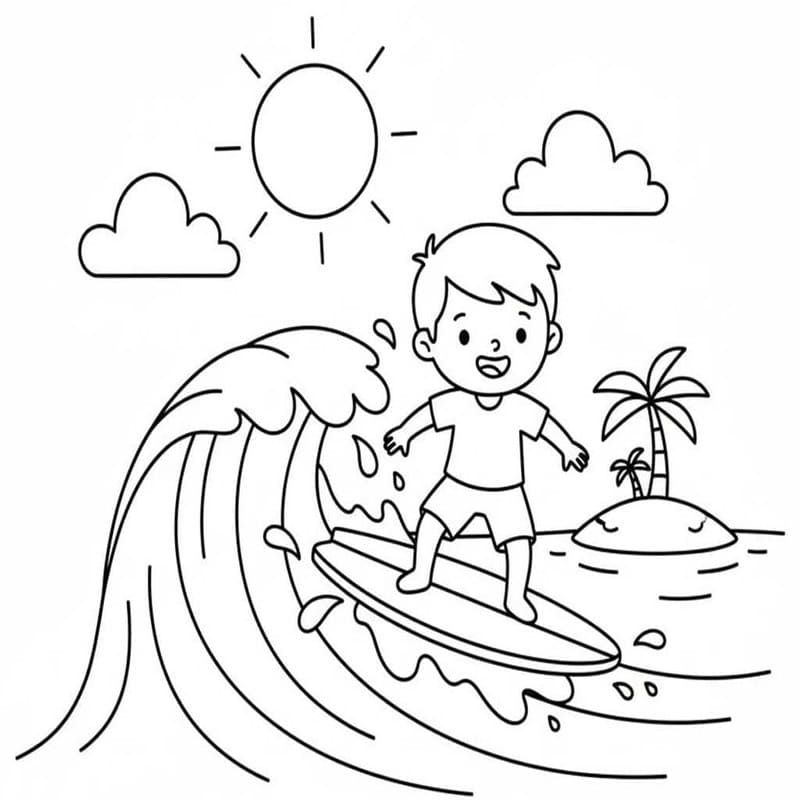 画像 サーフィン 印刷 ぬりえ