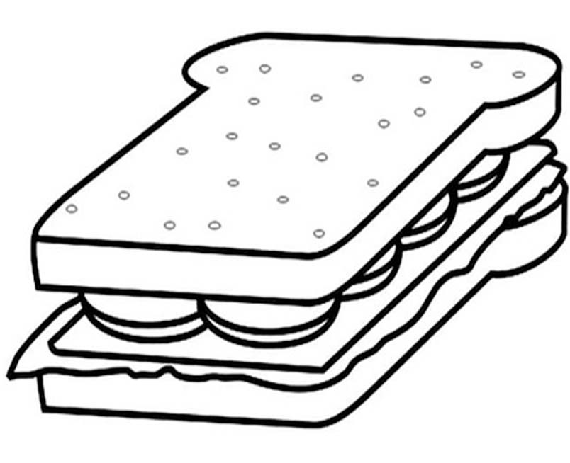 画像 サンドイッチ 簡単 ぬりえ