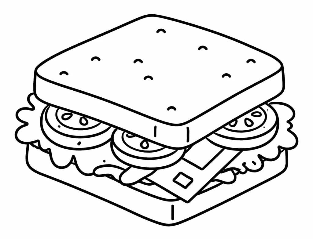 画像 サンドイッチ 無料で印刷可能 ぬりえ