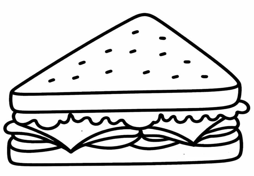 画像 サンドイッチ 無料で ぬりえ